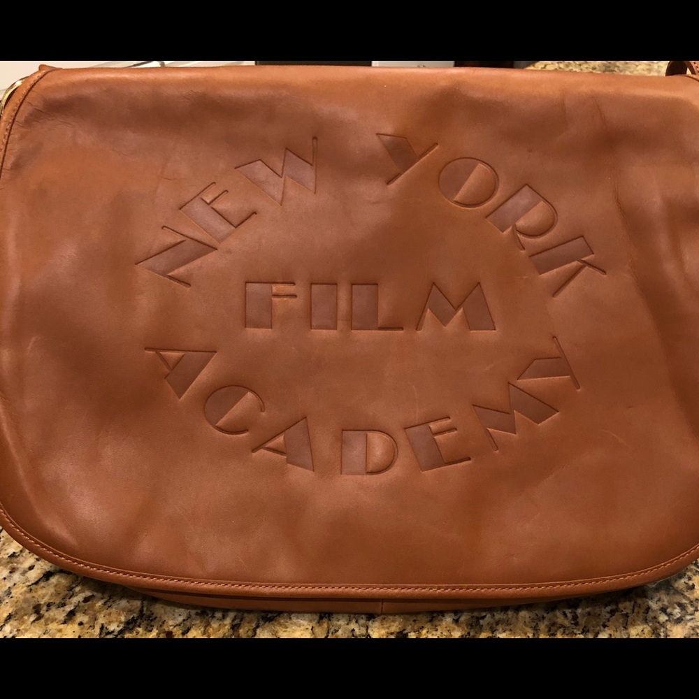 New York Film Academy Leather Messenger Bag